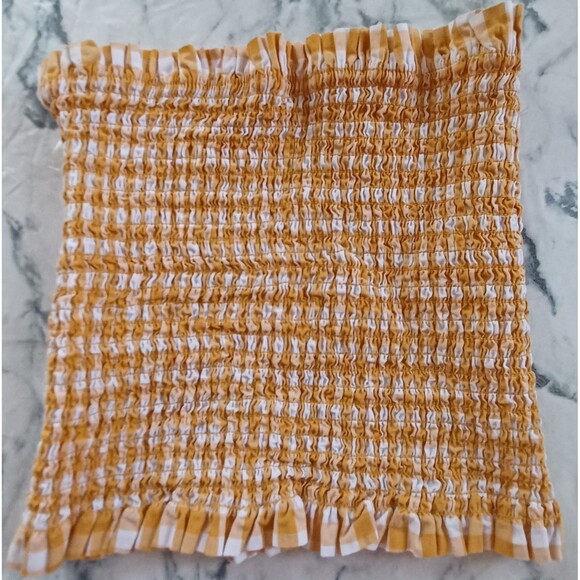Heart & Hips Sz Small Smocked Tube Top Yellow‎ Gingham 100% Cotton Festival Y2K - Picture 1 of 6